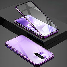 Coque Rebord Bumper Luxe Aluminum Metal Miroir 360 Degres Housse Etui Aimant M01 pour Xiaomi Redmi K30i 5G Violet