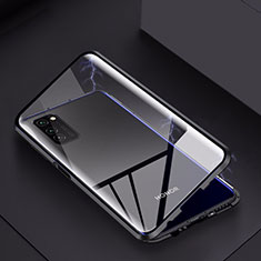 Coque Rebord Bumper Luxe Aluminum Metal Miroir 360 Degres Housse Etui Aimant M02 pour Huawei Honor View 30 5G Noir