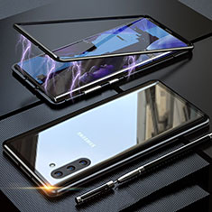 Coque Rebord Bumper Luxe Aluminum Metal Miroir 360 Degres Housse Etui Aimant M02 pour Samsung Galaxy Note 10 5G Noir
