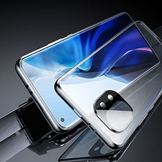 Coque Rebord Bumper Luxe Aluminum Metal Miroir 360 Degres Housse Etui Aimant M02 pour Xiaomi Mi 11 Lite 4G Noir