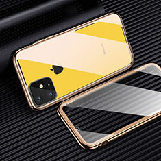 Coque Rebord Bumper Luxe Aluminum Metal Miroir 360 Degres Housse Etui Aimant M03 pour Apple iPhone 11 Pro Jaune