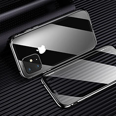 Coque Rebord Bumper Luxe Aluminum Metal Miroir 360 Degres Housse Etui Aimant M03 pour Apple iPhone 11 Pro Max Noir