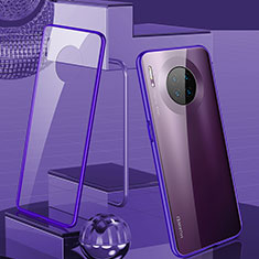 Coque Rebord Bumper Luxe Aluminum Metal Miroir 360 Degres Housse Etui Aimant M03 pour Huawei Mate 30 5G Violet