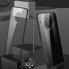 Coque Rebord Bumper Luxe Aluminum Metal Miroir 360 Degres Housse Etui Aimant M03 pour Huawei Mate 30 Pro 5G Noir
