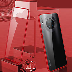 Coque Rebord Bumper Luxe Aluminum Metal Miroir 360 Degres Housse Etui Aimant M03 pour Huawei Mate 30E Pro 5G Rouge