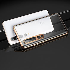 Coque Rebord Bumper Luxe Aluminum Metal Miroir 360 Degres Housse Etui Aimant M03 pour Xiaomi Mi 10 Pro Or