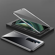Coque Rebord Bumper Luxe Aluminum Metal Miroir 360 Degres Housse Etui Aimant M03 pour Xiaomi Mi 10 Ultra Noir