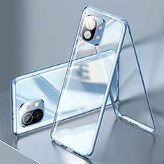 Coque Rebord Bumper Luxe Aluminum Metal Miroir 360 Degres Housse Etui Aimant M03 pour Xiaomi Mi 11 Lite 5G NE Bleu