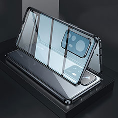 Coque Rebord Bumper Luxe Aluminum Metal Miroir 360 Degres Housse Etui Aimant M03 pour Xiaomi Mi 12S 5G Noir