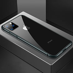 Coque Rebord Bumper Luxe Aluminum Metal Miroir 360 Degres Housse Etui Aimant M04 pour Apple iPhone 11 Pro Noir