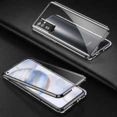 Coque Rebord Bumper Luxe Aluminum Metal Miroir 360 Degres Housse Etui Aimant M04 pour Huawei Honor 30 Noir