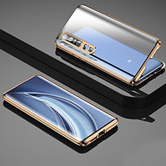 Coque Rebord Bumper Luxe Aluminum Metal Miroir 360 Degres Housse Etui Aimant M04 pour Xiaomi Mi 10 Pro Or