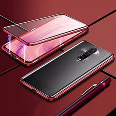 Coque Rebord Bumper Luxe Aluminum Metal Miroir 360 Degres Housse Etui Aimant M04 pour Xiaomi Redmi K30i 5G Rouge