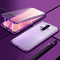 Coque Rebord Bumper Luxe Aluminum Metal Miroir 360 Degres Housse Etui Aimant M04 pour Xiaomi Redmi K30i 5G Violet