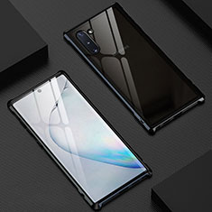 Coque Rebord Bumper Luxe Aluminum Metal Miroir 360 Degres Housse Etui Aimant M06 pour Samsung Galaxy Note 10 5G Noir
