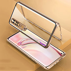 Coque Rebord Bumper Luxe Aluminum Metal Miroir 360 Degres Housse Etui Aimant M06 pour Xiaomi Mi 10 Pro Or