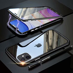 Coque Rebord Bumper Luxe Aluminum Metal Miroir 360 Degres Housse Etui Aimant M07 pour Apple iPhone 11 Noir