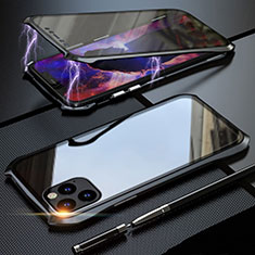 Coque Rebord Bumper Luxe Aluminum Metal Miroir 360 Degres Housse Etui Aimant M07 pour Apple iPhone 11 Pro Max Noir