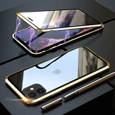 Coque Rebord Bumper Luxe Aluminum Metal Miroir 360 Degres Housse Etui Aimant M08 pour Apple iPhone 11 Or