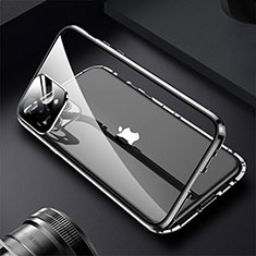 Coque Rebord Bumper Luxe Aluminum Metal Miroir 360 Degres Housse Etui Aimant M09 pour Apple iPhone 15 Pro Max Noir