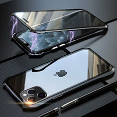 Coque Rebord Bumper Luxe Aluminum Metal Miroir 360 Degres Housse Etui Aimant M10 pour Apple iPhone 11 Pro Max Noir