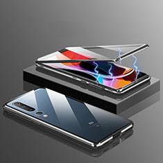 Coque Rebord Bumper Luxe Aluminum Metal Miroir 360 Degres Housse Etui Aimant M10 pour Xiaomi Mi 10 Noir