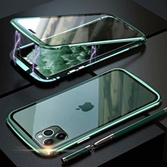 Coque Rebord Bumper Luxe Aluminum Metal Miroir 360 Degres Housse Etui Aimant M11 pour Apple iPhone 11 Pro Max Vert