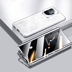 Coque Rebord Bumper Luxe Aluminum Metal Miroir 360 Degres Housse Etui Aimant P01 pour Huawei Honor 100 5G Argent