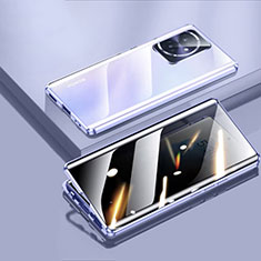 Coque Rebord Bumper Luxe Aluminum Metal Miroir 360 Degres Housse Etui Aimant P01 pour Huawei Honor 100 5G Violet