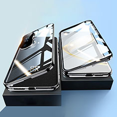 Coque Rebord Bumper Luxe Aluminum Metal Miroir 360 Degres Housse Etui Aimant P01 pour Huawei Nova 11 Pro Noir
