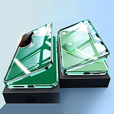 Coque Rebord Bumper Luxe Aluminum Metal Miroir 360 Degres Housse Etui Aimant P01 pour Huawei Nova 11 Pro Vert