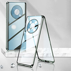 Coque Rebord Bumper Luxe Aluminum Metal Miroir 360 Degres Housse Etui Aimant P01 pour Huawei Nova Y90 Vert