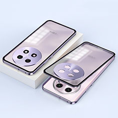 Coque Rebord Bumper Luxe Aluminum Metal Miroir 360 Degres Housse Etui Aimant P01 pour Oppo A2 Pro 5G Violet