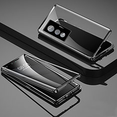 Coque Rebord Bumper Luxe Aluminum Metal Miroir 360 Degres Housse Etui Aimant P01 pour Vivo X70 5G Noir