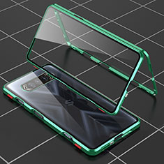 Coque Rebord Bumper Luxe Aluminum Metal Miroir 360 Degres Housse Etui Aimant P01 pour Xiaomi Black Shark 4 5G Vert