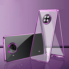 Coque Rebord Bumper Luxe Aluminum Metal Miroir 360 Degres Housse Etui Aimant P01 pour Xiaomi Mi 10T Lite 5G Violet