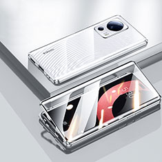 Coque Rebord Bumper Luxe Aluminum Metal Miroir 360 Degres Housse Etui Aimant P01 pour Xiaomi Mi 13 Lite 5G Argent