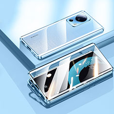 Coque Rebord Bumper Luxe Aluminum Metal Miroir 360 Degres Housse Etui Aimant P01 pour Xiaomi Mi 13 Lite 5G Bleu