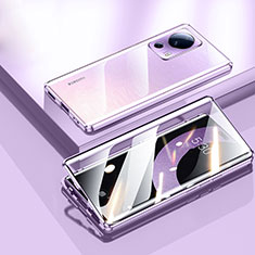 Coque Rebord Bumper Luxe Aluminum Metal Miroir 360 Degres Housse Etui Aimant P01 pour Xiaomi Mi 13 Lite 5G Violet