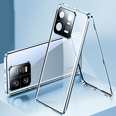 Coque Rebord Bumper Luxe Aluminum Metal Miroir 360 Degres Housse Etui Aimant P01 pour Xiaomi Mi 13 Pro 5G Bleu