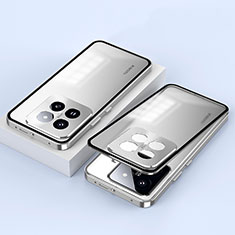 Coque Rebord Bumper Luxe Aluminum Metal Miroir 360 Degres Housse Etui Aimant P01 pour Xiaomi Mi 14 5G Argent