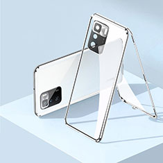 Coque Rebord Bumper Luxe Aluminum Metal Miroir 360 Degres Housse Etui Aimant P01 pour Xiaomi Poco X3 GT 5G Argent