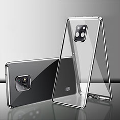 Coque Rebord Bumper Luxe Aluminum Metal Miroir 360 Degres Housse Etui Aimant P01 pour Xiaomi Redmi 10X 5G Argent