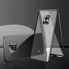 Coque Rebord Bumper Luxe Aluminum Metal Miroir 360 Degres Housse Etui Aimant P01 pour Xiaomi Redmi 10X 5G Noir