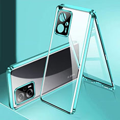 Coque Rebord Bumper Luxe Aluminum Metal Miroir 360 Degres Housse Etui Aimant P01 pour Xiaomi Redmi Note 11T Pro 5G Vert