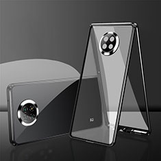 Coque Rebord Bumper Luxe Aluminum Metal Miroir 360 Degres Housse Etui Aimant P01 pour Xiaomi Redmi Note 9T 5G Noir