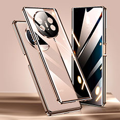 Coque Rebord Bumper Luxe Aluminum Metal Miroir 360 Degres Housse Etui Aimant P02 pour Huawei Mate X3 Or