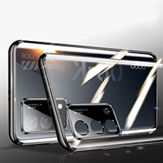 Coque Rebord Bumper Luxe Aluminum Metal Miroir 360 Degres Housse Etui Aimant P02 pour Oppo K9 5G Noir