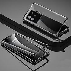 Coque Rebord Bumper Luxe Aluminum Metal Miroir 360 Degres Housse Etui Aimant P02 pour Vivo iQOO Neo6 5G Noir