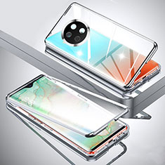 Coque Rebord Bumper Luxe Aluminum Metal Miroir 360 Degres Housse Etui Aimant P02 pour Xiaomi Mi 10T Lite 5G Argent